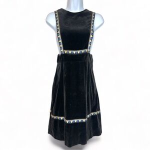 VINTAGE 60s-70s Velvet Heart Babydoll Dress, Milkmaid Cottagecore Kindercore